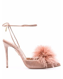 Босоножки Boudoir 105 с перьями Aquazzura