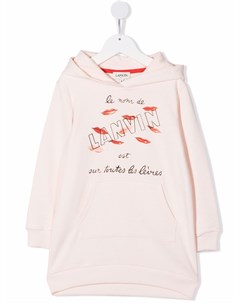 Платье с капюшоном и логотипом Lanvin enfant