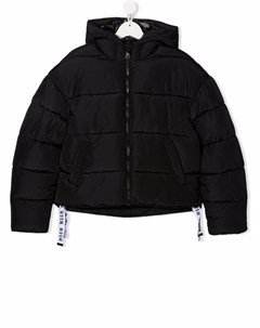 Пуховик с кулиской и логотипом Msgm kids