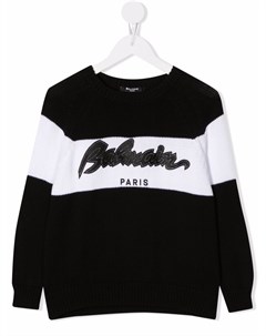 Трикотажный свитер в двух тонах Balmain kids