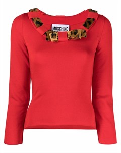 Трикотажный топ с леопардовым принтом Moschino