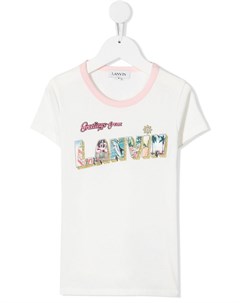 Футболка с контрастным воротником Lanvin enfant