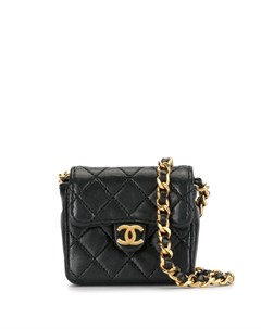 Стеганая мини сумка 1990 х годов с логотипом CC Chanel pre-owned