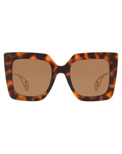 Солнцезащитные очки в массивной оправе черепаховой расцветки Gucci eyewear