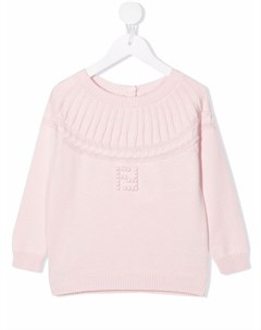 Джемпер фактурной вязки с окантовкой в рубчик Fendi kids