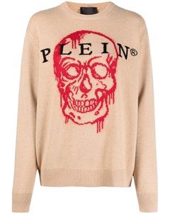 Джемпер вязки интарсия с декором Skull Philipp plein