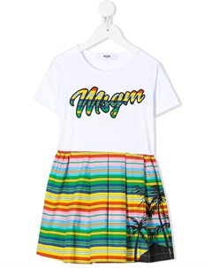 Платье с вышивкой и логотипом Msgm kids