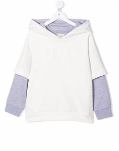 Джемпер с капюшоном и тисненым логотипом Fendi kids