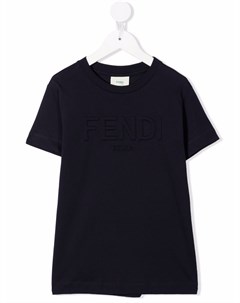 Футболка с тисненым логотипом Fendi kids