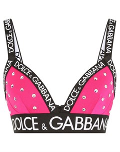 Топ с пайетками и логотипом Dolce&gabbana