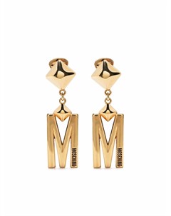 Серьги клипсы с логотипом Moschino