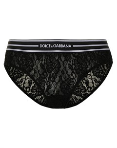 Кружевные трусы брифы с логотипом Dolce&gabbana