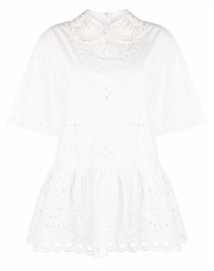 Блузка с английской вышивкой и баской Red valentino