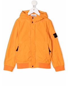 Куртка с капюшоном и нашивкой логотипом Stone island junior