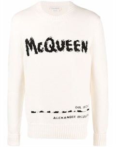 Джемпер вязки интарсия с узором граффити Alexander mcqueen