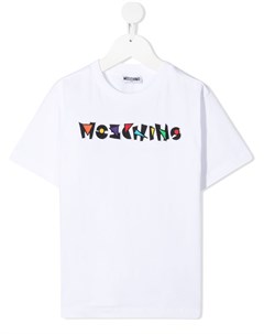 Футболка с вышитым логотипом Moschino kids