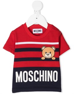 Футболка Teddy Bear с контрастными полосками Moschino kids