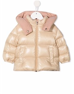 Пуховик с эффектом металлик и капюшоном Moncler enfant