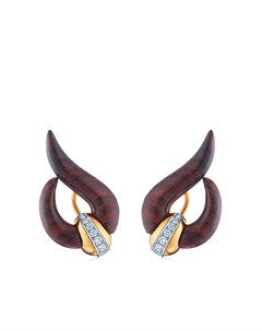 Серьги Cocobolo из желтого золота с бриллиантами Fred leighton