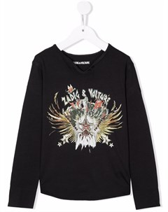 Футболка с длинными рукавами и логотипом Zadig & voltaire kids