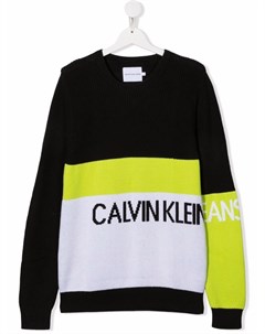 Джемпер в стиле колор блок с логотипом Calvin klein kids