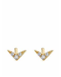 Серьга гвоздик из желтого золота с бриллиантами Lizzie mandler fine jewelry