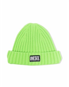 Шапка бини в рубчик с нашивкой логотипом Diesel kids