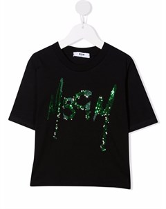 Укороченная футболка с логотипом Msgm kids