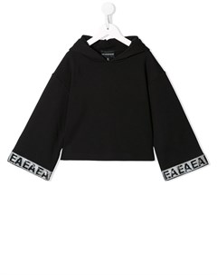 Худи с широкими рукавами и пайетками Emporio armani kids