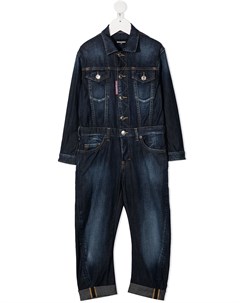 Джинсовый комбинезон с нашивкой логотипом Dsquared2 kids