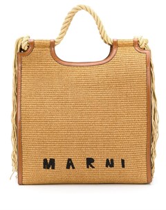 Сумка тоут из рафии с бахромой Marni