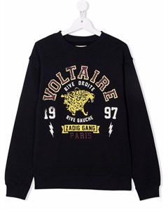 Толстовка из органического хлопка с логотипом Zadig & voltaire kids