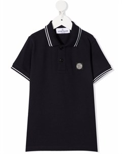 Рубашка поло с нашивкой логотипом Stone island junior