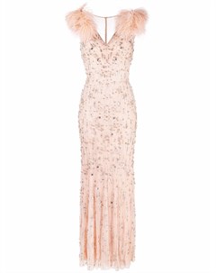 Платье с V образным вырезом и сборками Jenny packham