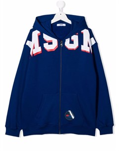 Худи на молнии с логотипом Msgm kids