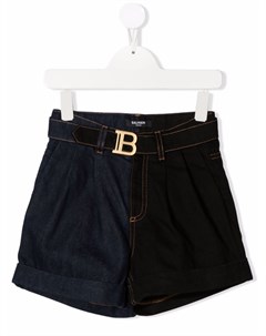 Джинсовые шорты с поясом Balmain kids