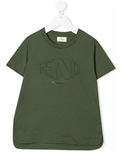 Футболка с тисненым логотипом Fendi kids