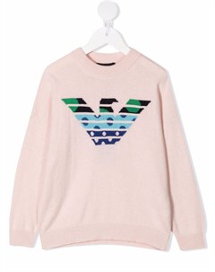 Джемпер вязки интарсия с логотипом Emporio armani kids