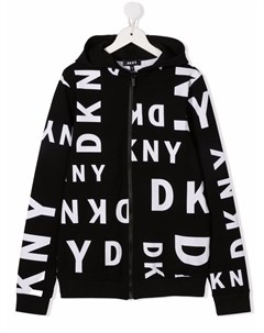 Худи на молнии с логотипом Dkny kids