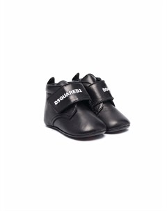 Кожаные пинетки с вышитым логотипом Dsquared2 kids