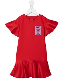 Платье футболка с нашивкой логотипом Dkny kids