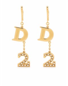 Серьги подвески с логотипом Dsquared2