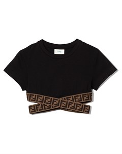 Укороченный топ с вырезами Fendi kids