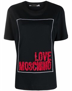 Футболка с вышитым логотипом Love moschino