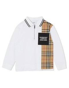 Рубашка поло со вставкой в клетку Vintage Check Burberry kids