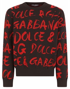 Джемпер с круглым вырезом и логотипом Dolce&gabbana