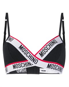 Бюстгальтер с логотипом и треугольными чашками Moschino