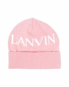 Шапка бини вязки интарсия с логотипом Lanvin enfant