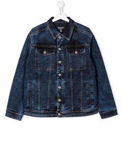 Джинсовая куртка с логотипом Balmain kids