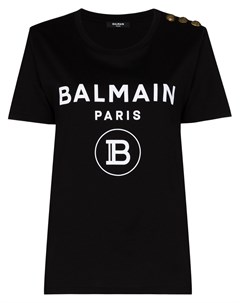 Футболка с короткими рукавами и логотипом Balmain